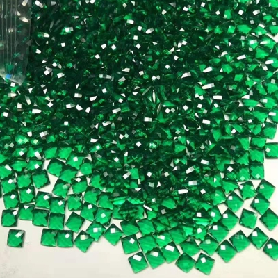 Princess cut synthetic nano green...