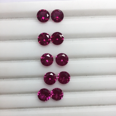 Machine Cut Round Synthetic Ruby...